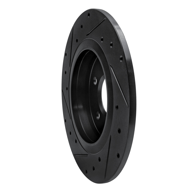 Infiniti QX30 Brake Rotor (1) - Rear Right - R1 Concepts - Drilled & Slotted - Black - `14-`20